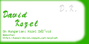 david kszel business card